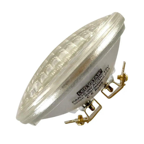 LED PAR36 9W Bulb 12V 10-30V AC DC Waterproof 850-950lm 3000K Warm White, IP65 outdoor light side view, 50W halogen equivalent