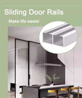 Sliding Double Track Barn Door Hardware Kit for Ceiling Mount and Pocket Door Rails installed in modern kitchen.