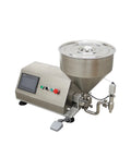 Pro Tier Rotary Pump Filling Unit For Thick Sauces Honey Butter And Cream Smooth Operator Action With No Drama 220V Heavy Duty Solid Motorized Pump Assembly with stainless funnel and control panel.