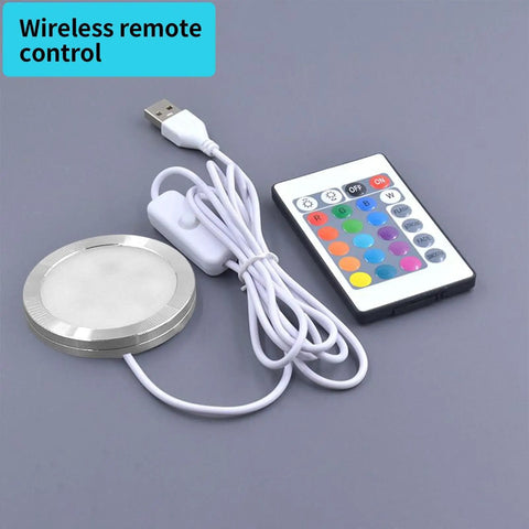 Recessed Light - 5V RGB LED Ultra Thin Lamp, Indoor Outdoor Decoration with wireless remote control and USB connector.