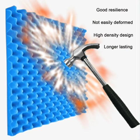 Game Changing High Density Acoustic Foam Panels With Self Adhesive Backing For Recording Studio, 2.76in thick, blue, durable design.