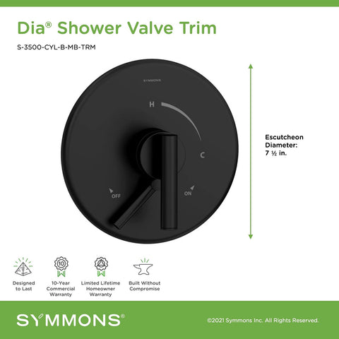 Polished Chrome Shower Valve Trim With ADA Brass Lever For Pressure-Balancing Valve S261XBODY Includes Adjustable Stop Secondary Diverter No Fuss Install With Temptrol Bracket S261XBRBODY Valve Not Included with 7.5-inch escutcheon
