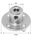 Image of a 5mm flange shaft coupling with dimensions for RC motors, part of a 4 Pack 5mm Flange Shaft Couplings For RC Motors set.