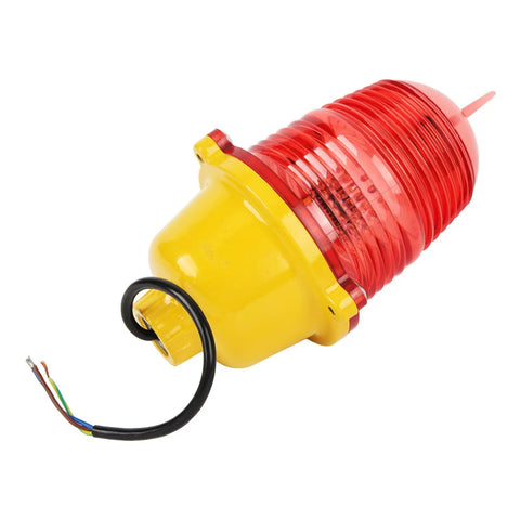 Ultra Bright LED Obstruction Warning Light For Boats, Towers, And Cranes, Weatherproof IP68 Obstacle Beacon with PC housing shown
