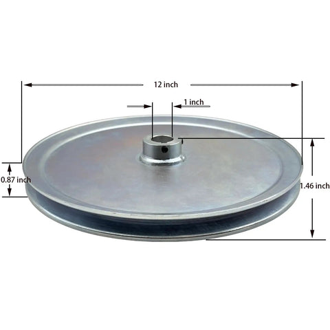 AB1200 1 Groove Web Sheave 12 Inch Outside Diameter 1 Inch Bore V Belt Pulley For A B 5L 4L Belts, carbon steel, zinc plated