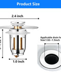 2 Pack Universal Bathroom Sink Stopper For 1.1 To 1.5 Inch Drain Holes, Pop Up Strainer With Hair Catcher product dimensions