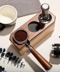 Wooden Tamping Station For Espresso Anti Slip Tamper Stand And Portafilter Organizer Fits 51mm And 54mm Portafilters