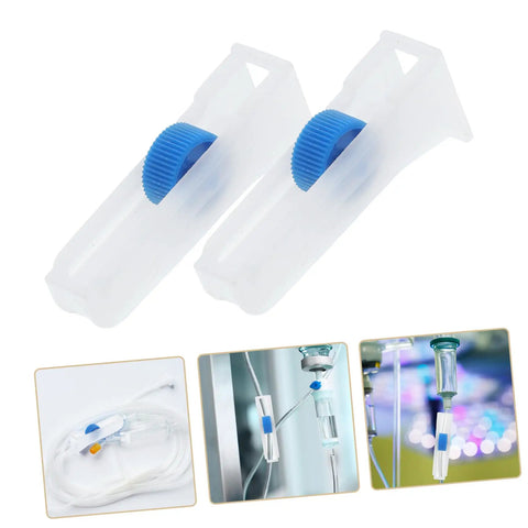 Must Have Laboratory Hose Flow Regulator Roller Switch Tubing Control Valve For Easy Infusion Adjuster in white and blue