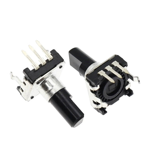 Ten Pack EC12 360 Degree Rotary Encoders With RE12 3 Pin 24 Bit Pushbutton Switches, 15mm Handle for Arduino Projects
