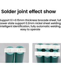 Solder joints on nickel strips using Portable Electric Spot Welder For Nickel Sheets Adjustable Handheld Welding Machine.