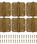 Six Pack Heavy Duty Three And A Half Inch Stainless Steel Door Hinges With Five Eighth Inch Rounded Corners Non Removable Pin