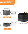 Image showing Nonstick Camping Cookware Mess Kit with lightweight pot, fry pan, and mesh bag for outdoor cooking, serves 1 or 2.