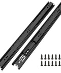 Heavy Duty Full Extension Ball Bearing Drawer Slides 12 To 24 Inch Side Mount Rails With 100 Lb Capacity Anti Corrosion Black Finish