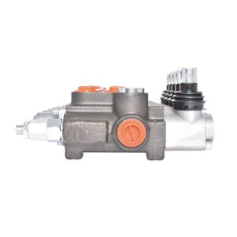 Side view of 5 Spool Hydraulic Directional Control Valve For Double Acting Cylinders 11 GPM Flow 3625 PSI Relief SAE Ports Built Tough