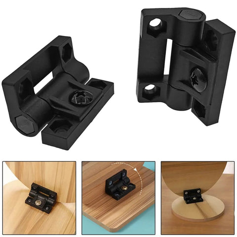 Adjustable Torque Hinge Set For Wooden Boxes And Cabinets 43mm X 36mm Black Nylon Butt Hinges 4 Pack Durable Cabinet Hardware With Angle Stop And Easy Positioning For Home Decor Projects BK CL272