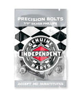 Seven Eighths Inch Silver Phillips Head Skateboard Truck Hardware Set With Cross Bolts In Black And Gold Finish packaging