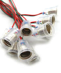 12 Pack E10 Screw Mount Bulbs Holder With 8.6 Inch Lead Wires for E10 Miniature Screw Base LED Light Bulbs, close-up view