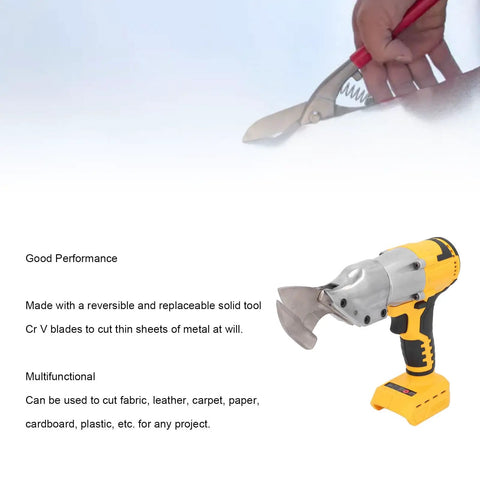 Heavy Duty Brushless Cordless Metal Shear With 20V Li Ion Variable Speed And 300Nm Torque Power, electric scissors cutter for sheet metal.