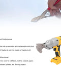 Heavy Duty Brushless Cordless Electric Scissors 300Nm Torsion Power Metal Shear Cutter With 360 Degree Rotating Head for cutting sheet metal.
