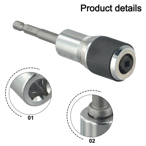 Heavy Duty 3 Piece Tap Extractor Socket Kit With Adjustable Jaws For M3 To M12 Broken Tap Removal In Tight Spaces Chrome Steel Driver Adapter, 3/8in