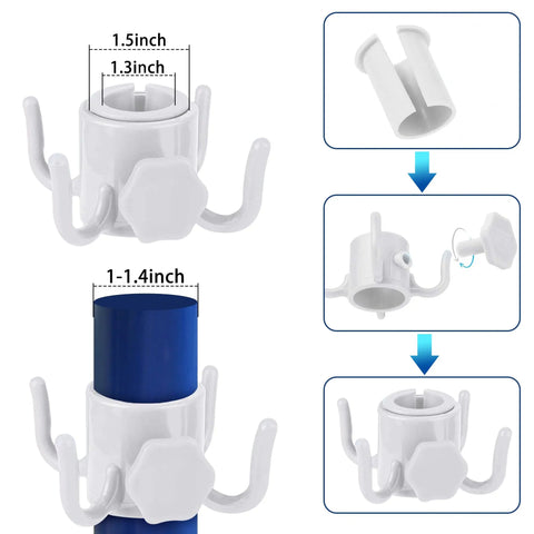 Heavy Duty Beach Umbrella Base Weight Set With Fillable Sand Bags 4 Sided Anchor Adjustable Fit For 1 To 1.4 Inch Poles diagram