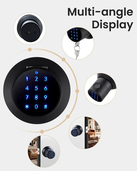 3 In 1 Smart Door Knob With Big Fingerprint Sensor And Keypad, No App Needed For Keyless Entry Door Lock With Handle, Easy Installation