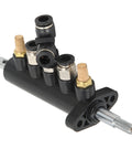 Five Way Aluminum Tire Changer Foot Pedal Valve Replacement for 36mm Hole Distance in black with metal fittings