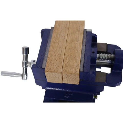 4 Inch Cross Slide Drill Press Vise With Heavy Duty Two Way X Y Benchtop Clamp for Woodworking and Metalworking, top view