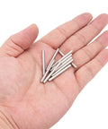 Dowel Pins Set Of 25, 3mm Diameter By 32mm Length, 304 Stainless Steel, Durable Shelf Supports And Pegs Fasteners Kit, in hand