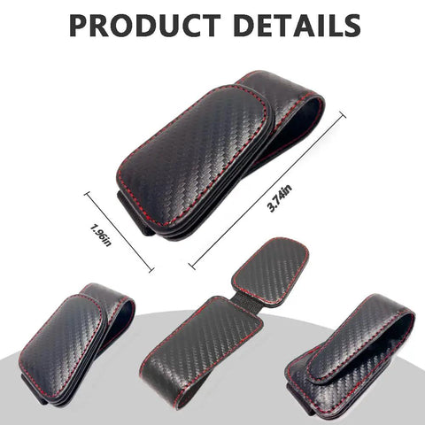 Keep Your Ride Looking Sharp With This Two Pack Magnetic Sunglass Holder Upgrading Leather Visor Clip side and top views