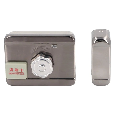 Slick Electronic Deadbolt Lock With Keyless Entry And Hella Secure Dual Remote Control For Front Door Upgrade close-up view of lock mechanism.
