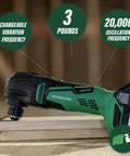 18V Cordless Oscillating Multi Tool With Brushless Motor, Variable Speed 6000 To 20000 RPM, Auto Mode, Tool Free Blade Change