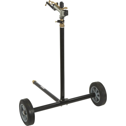 Wheeled Sprinkler With 1 Inch Head And 3 Nozzles For Big Yard Coverage 120 Foot Diameter Reaches 11,000 Sq Ft 7 To 14 GPM