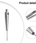 Front view of M2-thread CMM probe stylus with 0.5mm carbide ball tip, non-conductive.