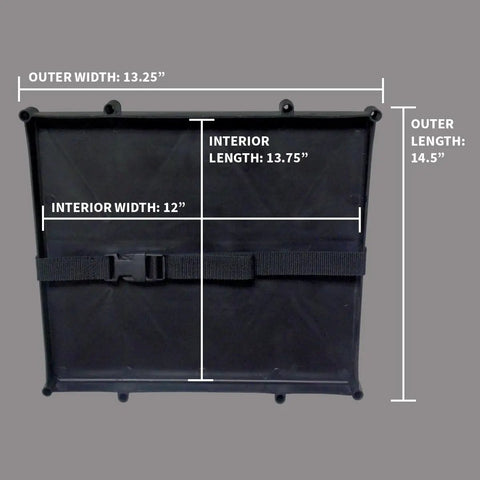 Dual Battery Holder Tray For Boats That Snugly Holds Two 27 Series Batteries In Tight Spaces With A Quick Release Buckle For Easy Install And Removal No Fuss USCG And ABYC Compliant Black