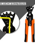 Multi Function Wire Splitting Stripper Pliers With Built In Wrench And Multi Angle Wire Bender in chrome steel with grip