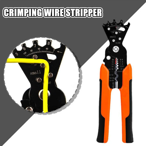 Multi Function Wire Splitting Stripper Pliers With Built In Wrench And Multi Angle Wire Bender in chrome steel with grip