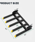 Clamp On Debris Forks For 48 Inch Bucket With 2500 Lbs Capacity Heavy Duty Quick Attach Pallet Forks dimensions diagram