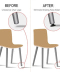 Comparison of chair leg stability with and without M8 Threaded Furniture Glide Leveling Feet With Floor Protector Pads For Cabinet And Chair Legs Adjustable Plastic Levelers Screw On Design 2 Pack No Fuss Quick Install.
