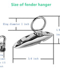 Diagram showing 316 Stainless Steel Quick Release Hangers For Pontoon Boats And Bimini Decks Marine Grade Hardware with dimensions.