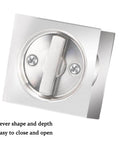 Privacy Pocket Door Lock With Pull In Stainless Steel 304 - Heavy Duty Pocket Door Knob With Flush Handles, close-up view