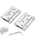 Badass Stainless Steel Double Spring Hinges 4 Inch with screws and allen key for heavy duty swing doors and bar gates.