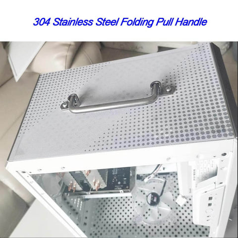 304 Stainless Steel Folding Pull Handle 90 Degree Door And Cabinet Pull Handle For Furniture And Toolbox Heavy Duty 7 Inch