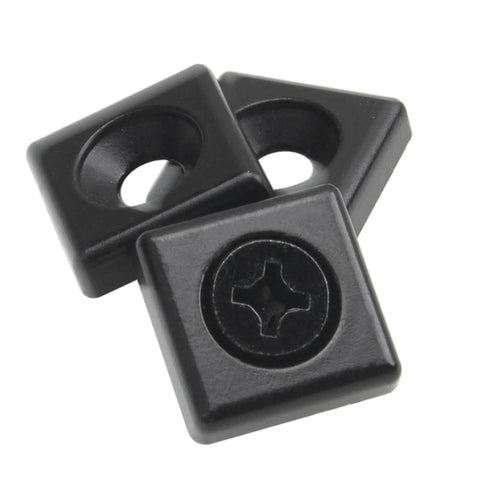 End Caps For 2020 Series European Standard Aluminum Profiles, Zinc Alloy, 12 Pack, Black, T-Slot Profile Accessories, Includes 24 M6 Triangle Screws With 12 Taps And 12 Mounting Screws, Easy Install And Durable Build, black end cap with screw