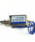 Dual Action Solenoid Electromagnet 12V DC and 24V DC Open Frame Push Pull Actuator 25N Force 10mm Stroke Workhorse Low Voltage Magnetic Coil for Robotics and Automation, 24VDC, blue wires