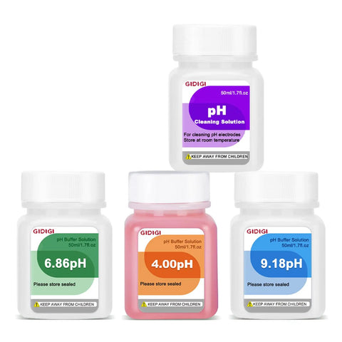 PH Buffer Calibration Kit With Cleaning Solution 4.00 6.86 9.18 For PH Meters Pre Mixed Liquid Portable Pack Pro Grade Calibration Set
