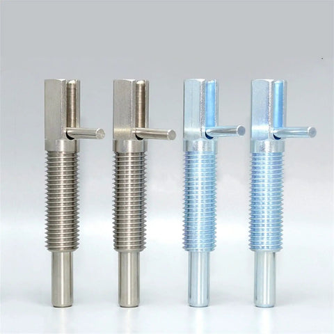 Rock Solid Stainless Steel Indexing Plungers With Heavy Duty Screw Lever Precision Locating Pins for M6 M8 M10 M12 M16 in various finishes