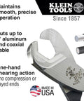 One-Hand Coaxial Cable Cutter For 1 Inch Aluminum And Copper Made In USA Beefy Heavy Duty Tool With Heat Treated Steel Blades