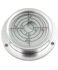Pro Shop Grade 70Mm Metal Bubble Level Balancer With Mounting Holes For Construction Machinery And Cloud Platforms Built Tough Dead On Precision Spirit Tool In Black And Green, showing the circular spirit level.