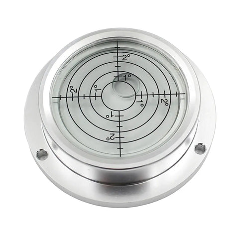 Pro Shop Grade 70Mm Metal Bubble Level Balancer With Mounting Holes For Construction Machinery And Cloud Platforms Built Tough Dead On Precision Spirit Tool In Black And Green, showing the circular spirit level.